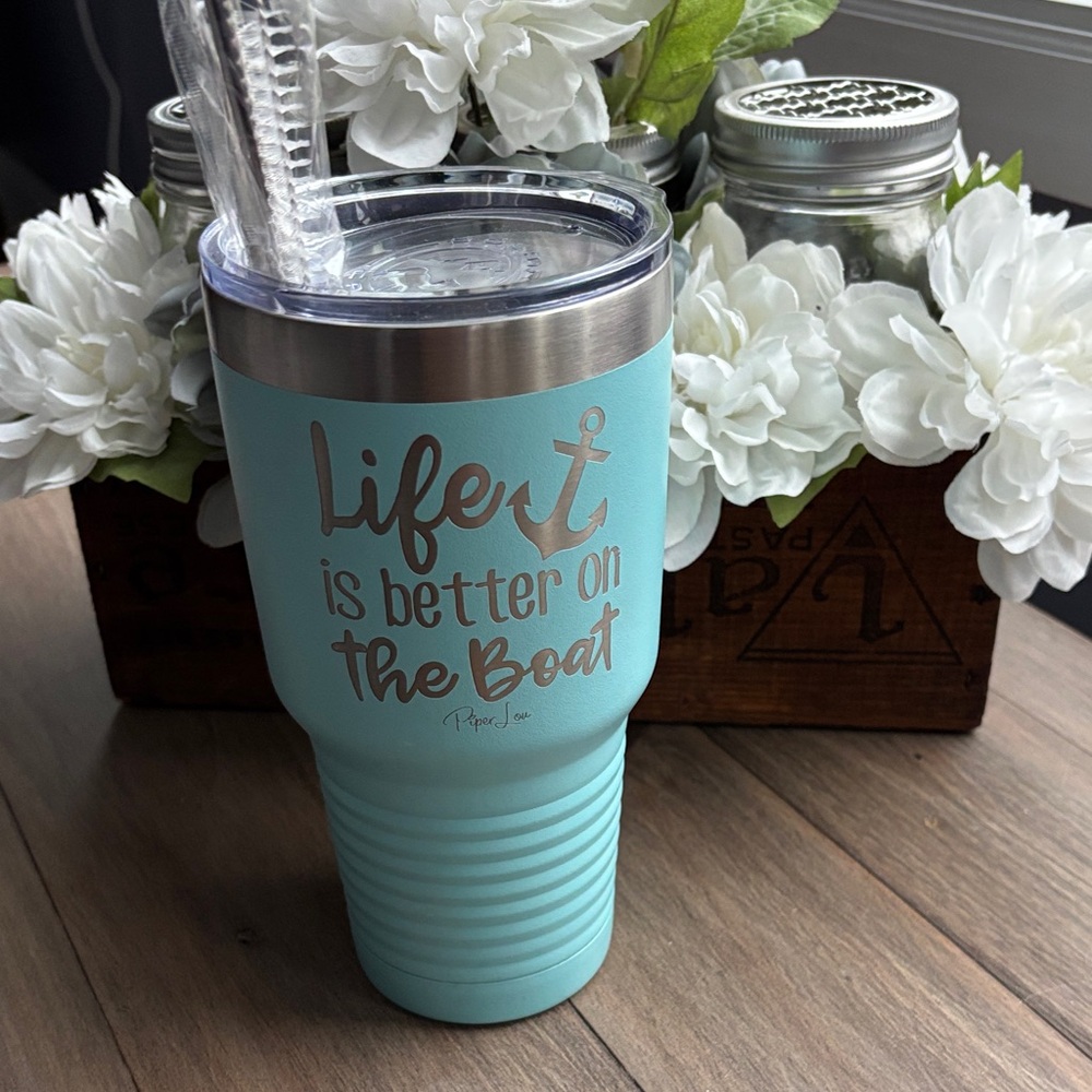 Life is Better on the Boat Polar Camel 30 oz tumbler with snack cups